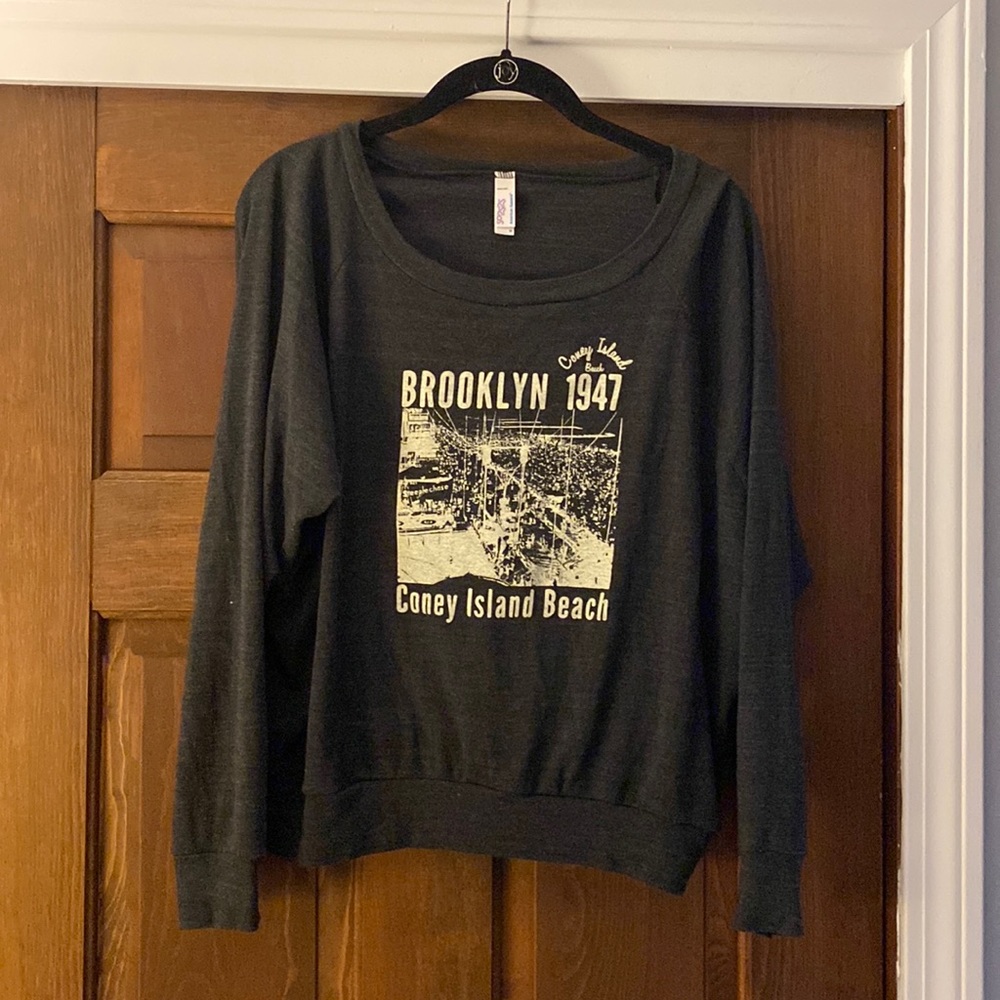 Vintage print Coney Island beach Brooklyn sweatshirt American apparel medium
